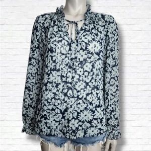 Floral Print Women's Top - Black and White